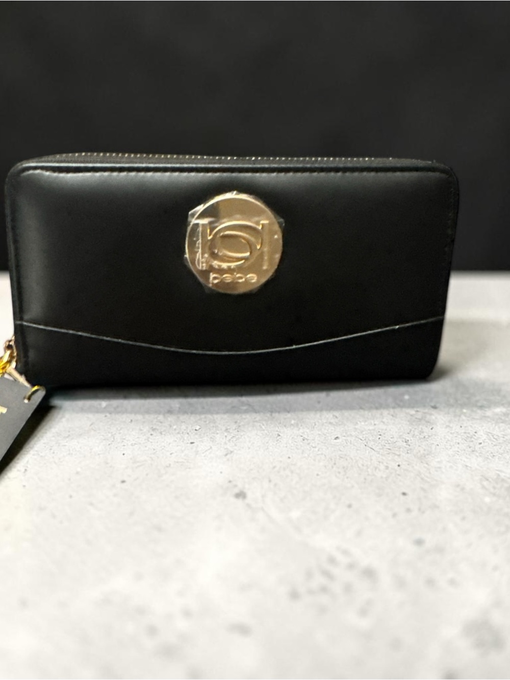 bebe Zip Around Black Wallet